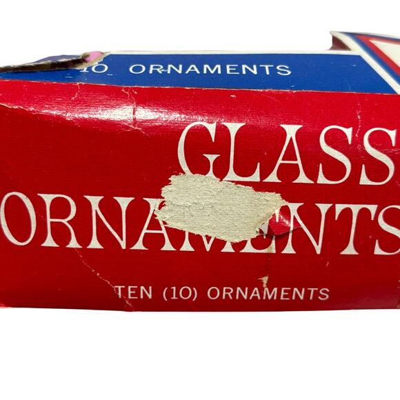 Vintage blown glass Christmas tree ornaments pink gold white flocking lot of 10 - Picture 4 of 11